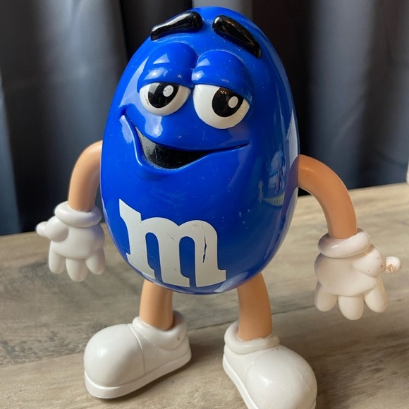 Mars M&M Blue Candy Plastic Figure Bendy Bendable Arms/Legs - Picture 1 of 7
